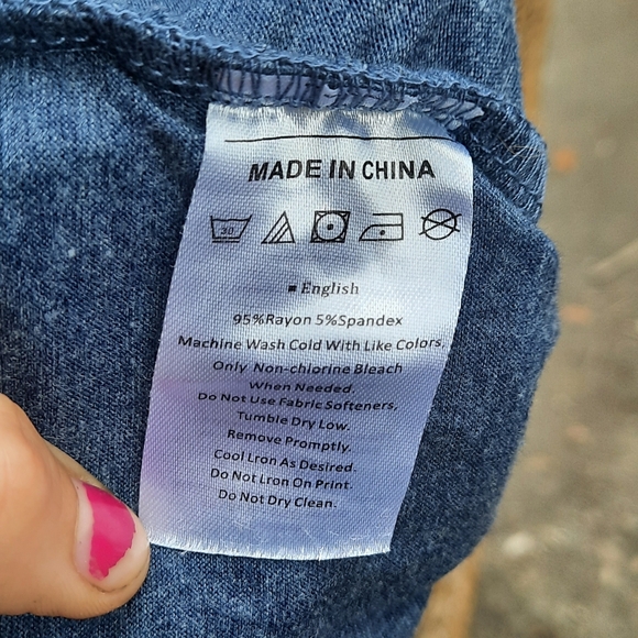 Maternity Blue Short Sleeve Shirt - Picture 5 of 6